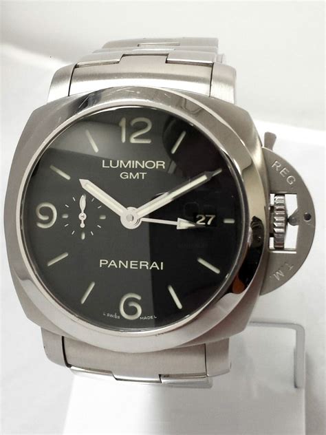 Panerai Steel Luminor 1950 GMT Watch PAM00329 .